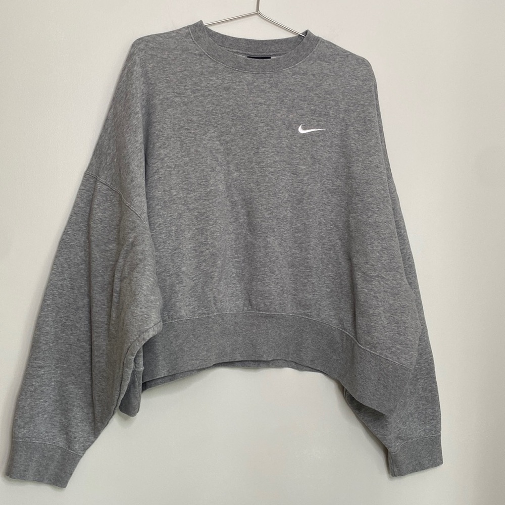 Light Grey Cropped High low Sweatshirt